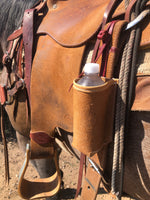 Tooled saddle water bottle holder